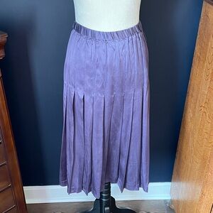 Vintage Horchow Lavender Pleated A-Line Midi Skirt Size 6